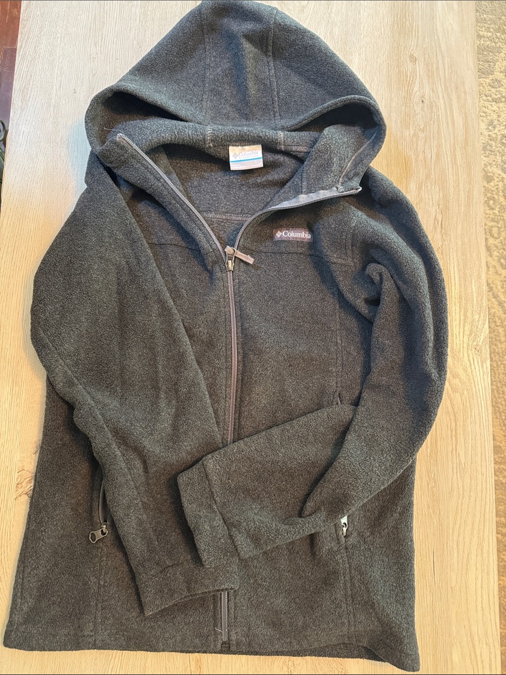 Columbia Dark Gray Hooded Fleece Jacket for Kids